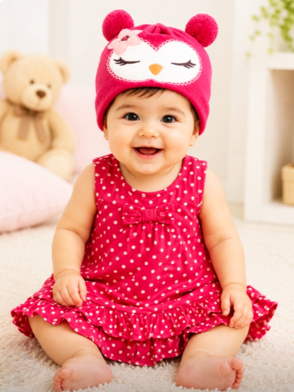 Baby Gap Polka Dot Dress & Cap Set Size 2